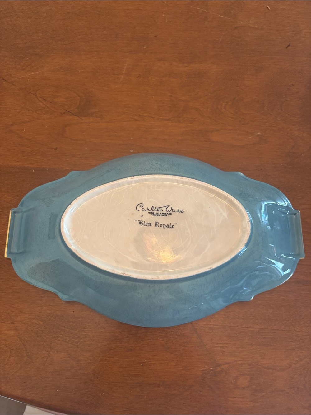 Vintage Art Deco Carlton Ware "Bleu Royale" Ceramic Serving Platter - Picture 5 of 6